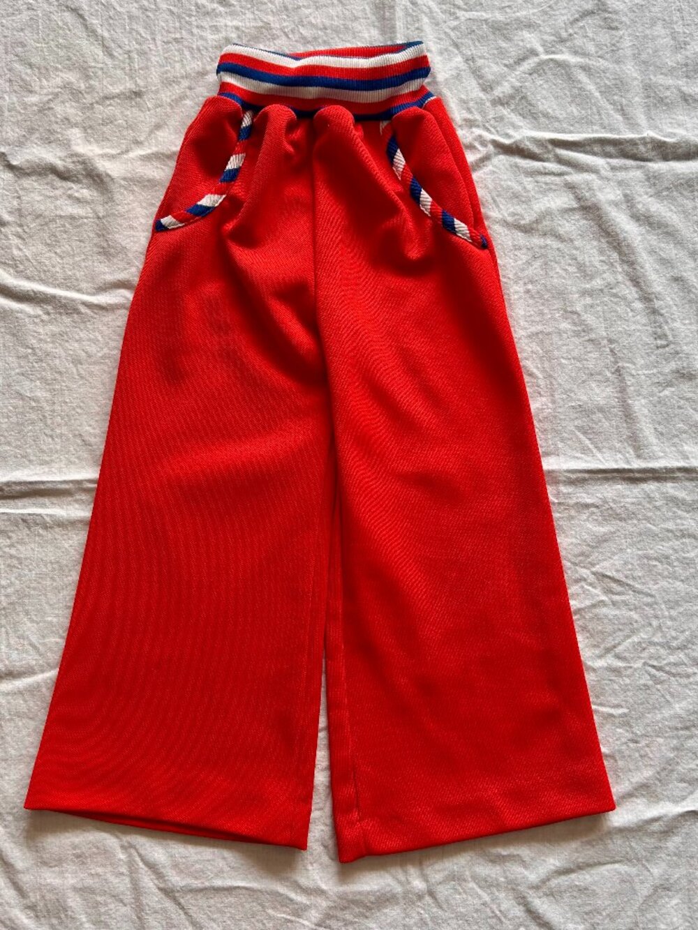 Vintage Toddler Red Pants 4T Retro 70s Style Wide Leg Made in Canada
